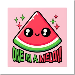 One In A Melon! Cute Watermelon Pun Posters and Art